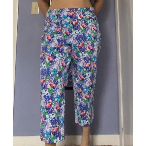 Attyre Caroline Stretch Capri Size 18W Flamingo Beach Vaccation Hawaiian Summer - Picture 1 of 6